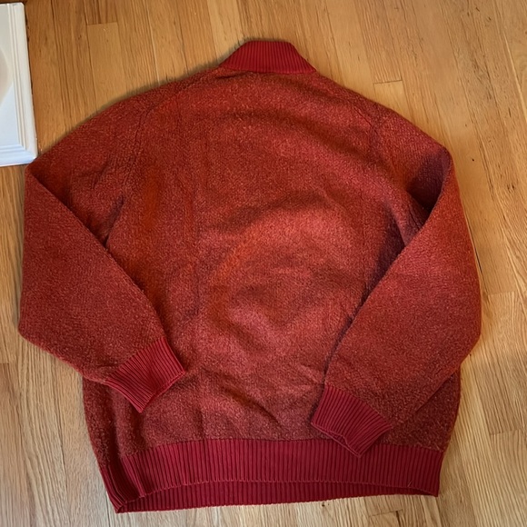 Made in Italy Wool Cashmere Blend Quarter Zip Sweater Long Sleeve Burnt Orange - Picture 5 of 5